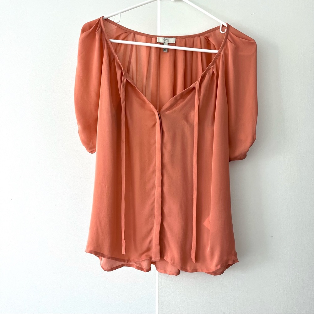100% silk Joie pink top